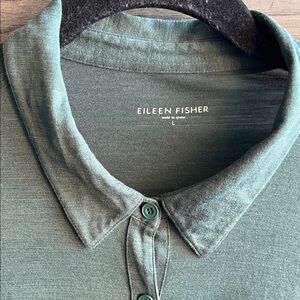 Eileen Fisher Spring Green Button Down Shirt